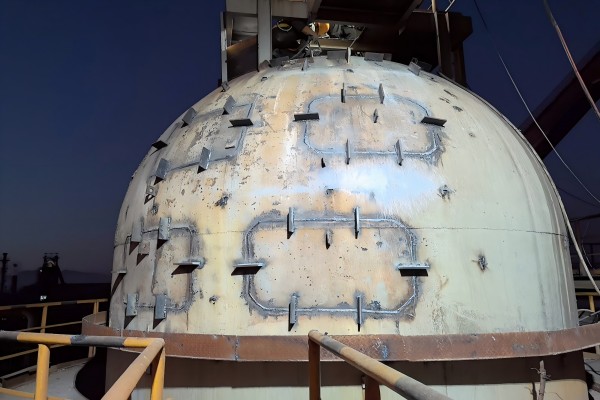 熱風爐球頂熱態修復